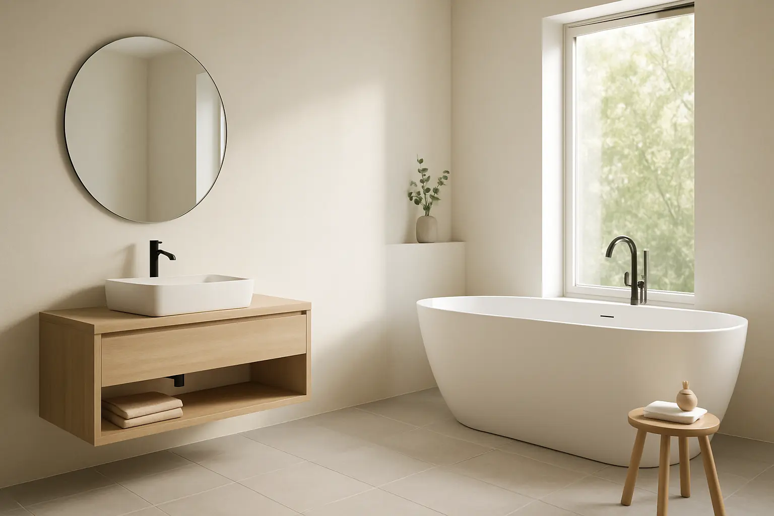 Bagno moderno e raffinato con finiture eleganti